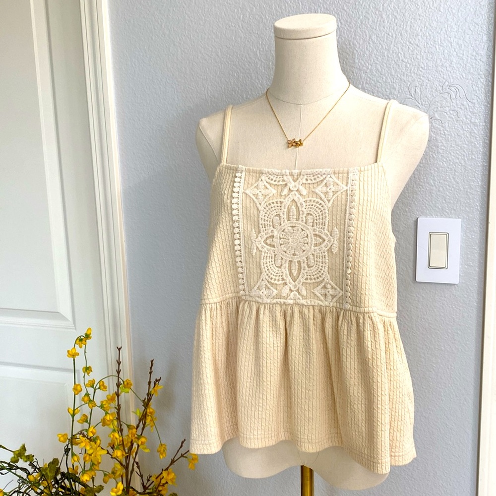 Reath & Wren Boho-Chic Peplum Top from Anthropologie Size S